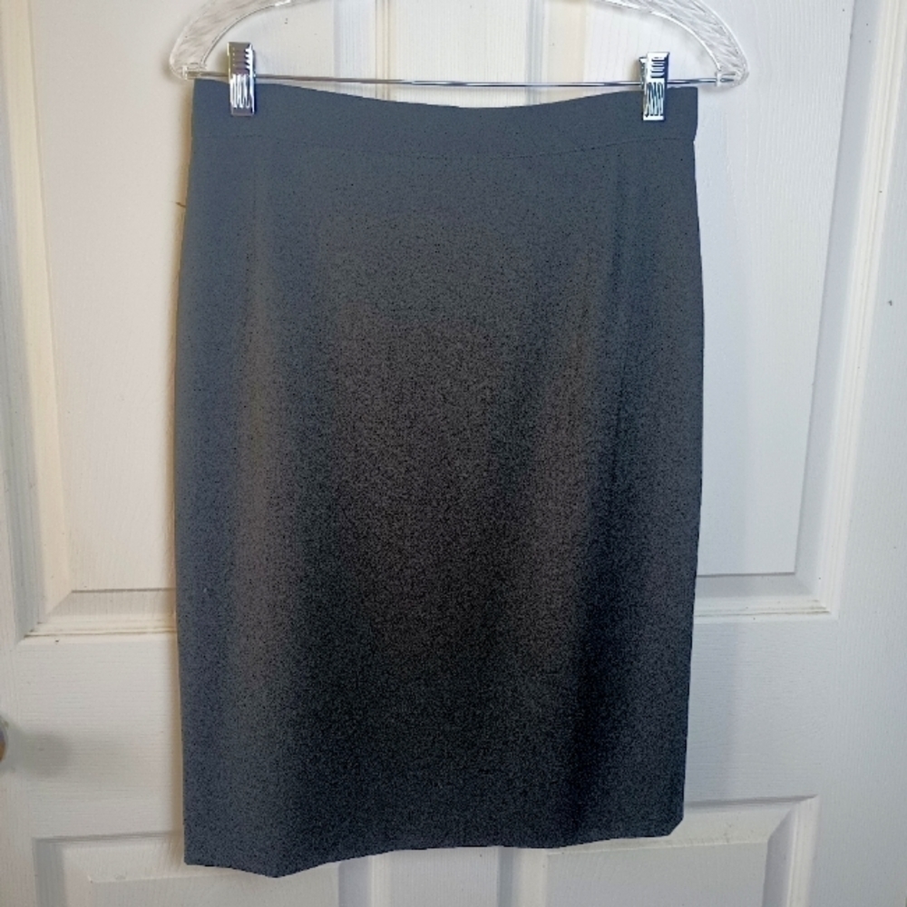 VINTAGE GENNY Italy Minimalist Quiet Luxury Wool Twill Midi Pencil Skirt 10